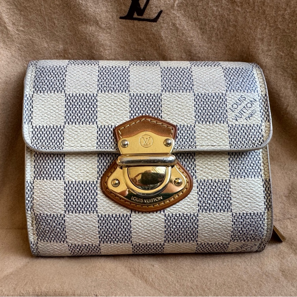LV Damier Azur Portefeuille Joey trifold wallet